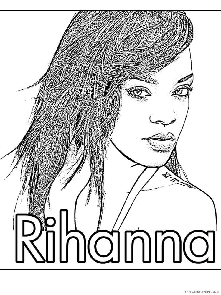 Rihanna Coloring Pages Rihanna 7 Printable 2021 5082 Coloring4free