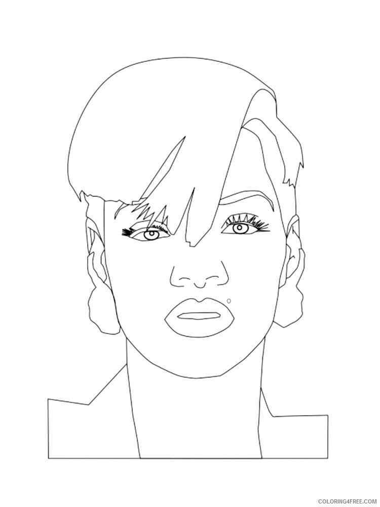 Rihanna Coloring Pages Rihanna 8 Printable 2021 5083 Coloring4free