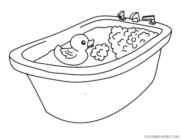 Rubber Duck Coloring Pages Tub With Rubber Duck Printable 2021 5139 Coloring4free Coloring4free Com