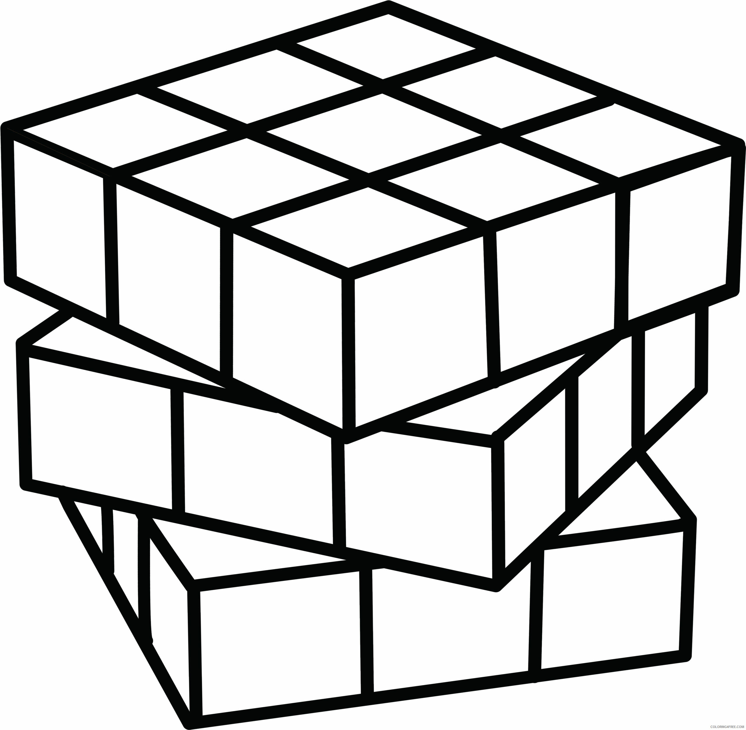 Rubiks Cube Coloring Pages Rubiks Cube Printable 2021 5146 Coloring4free