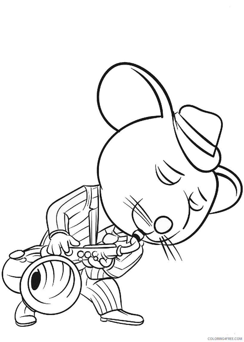 Saxophone Coloring Pages mike playing saxophone Printable 2021 5204 Coloring4free