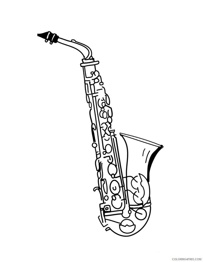 Saxophone Coloring Pages saxophone source_xcw Printable 2021 5205 Coloring4free