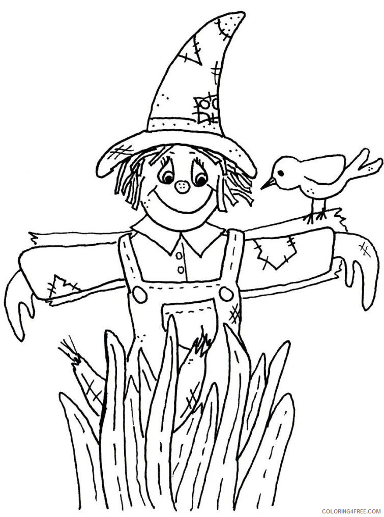 Scarecrow Coloring Pages Not Afraid of Scarecrow Printable 2021 5216 Coloring4free