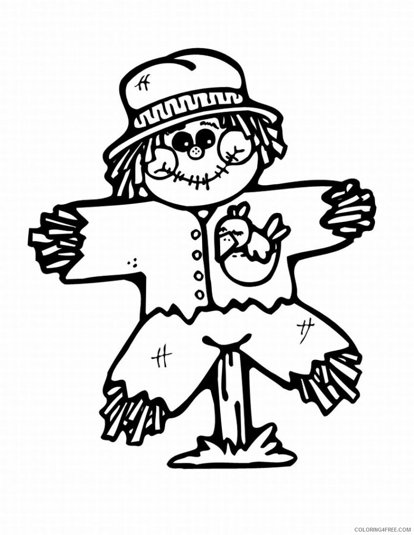 Scarecrow Coloring Pages Scarecrow 2 Printable 2021 5220 Coloring4free