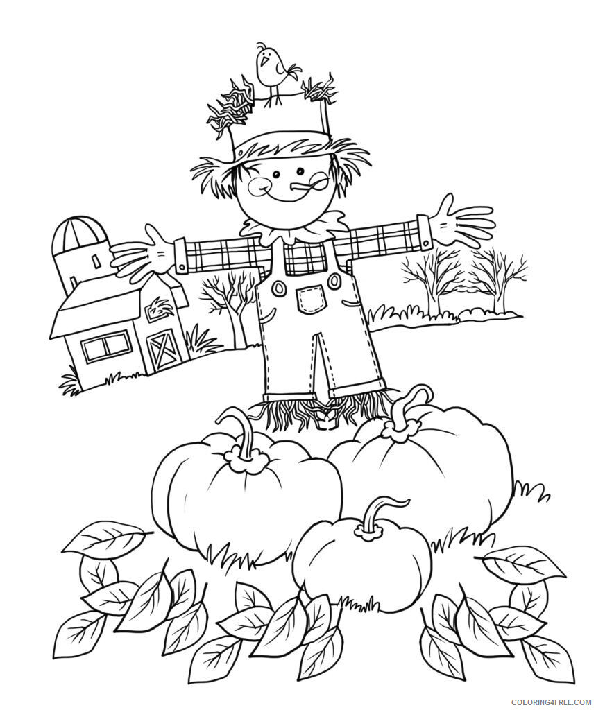 Scarecrow Coloring Pages Scarecrow Fall Printable 2021 5237 Coloring4free