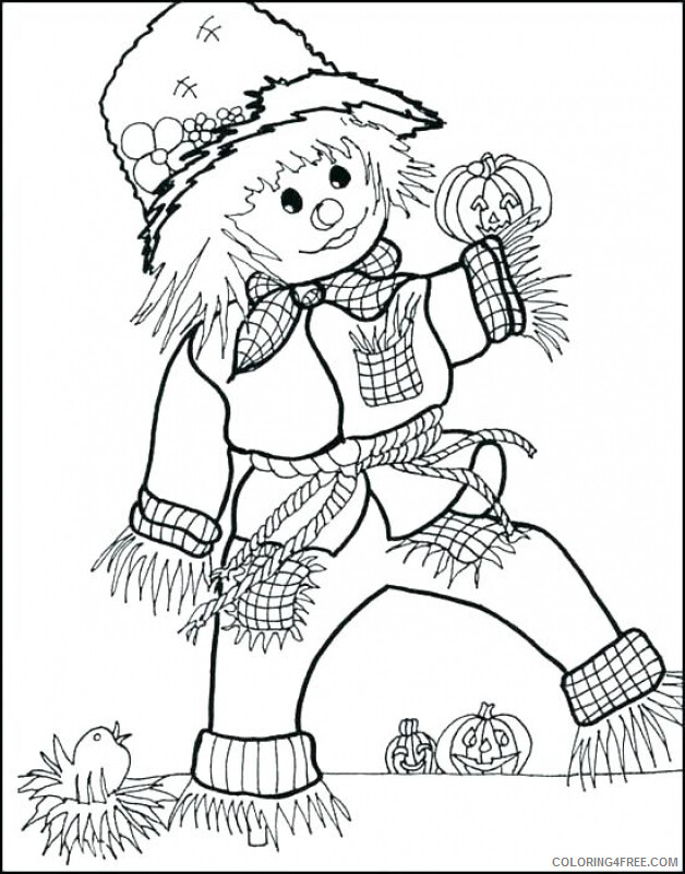 Scarecrow Coloring Pages Scarecrow October Printable 2021 5239 Coloring4free