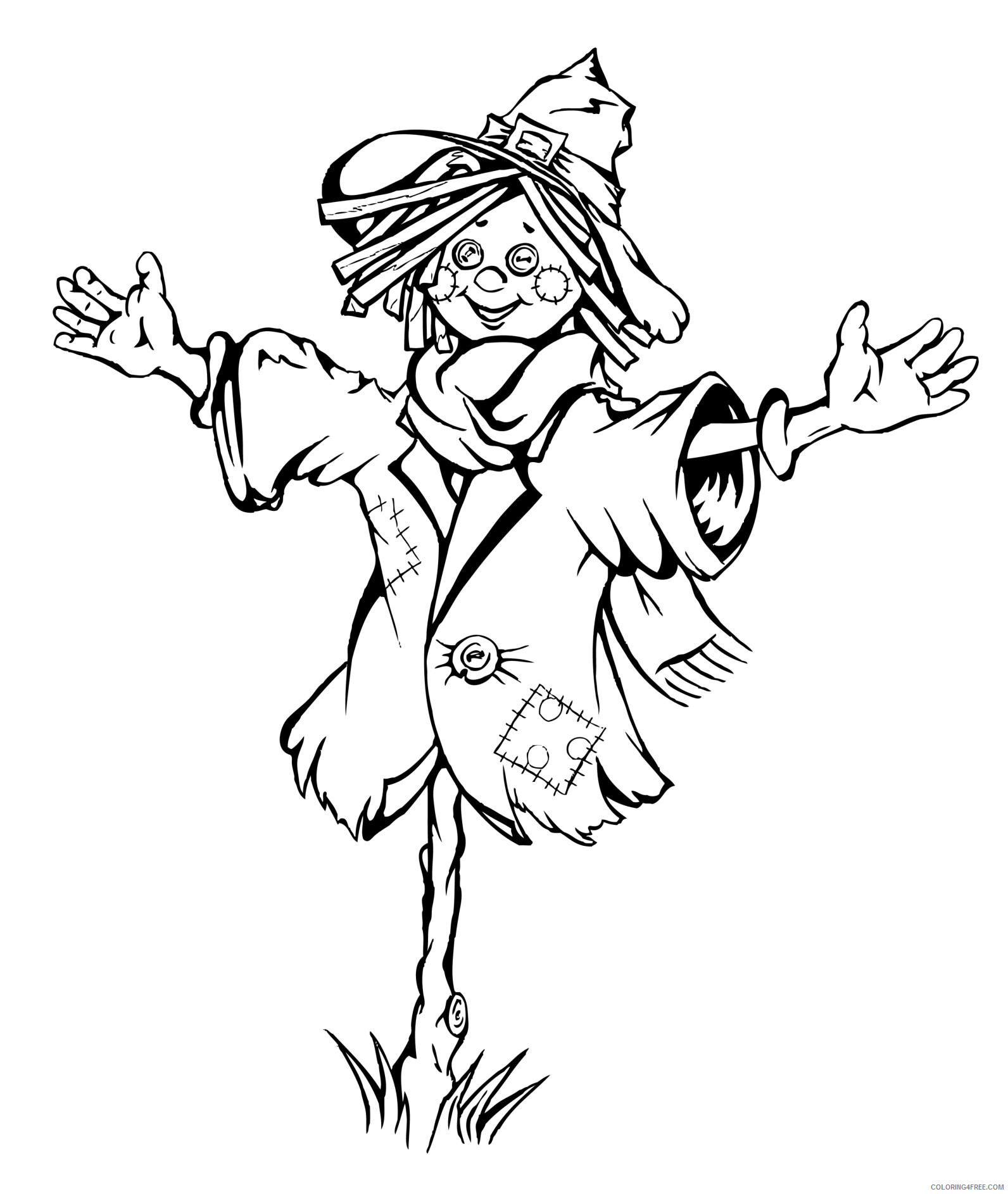 Scarecrow Coloring Pages Scarecrow Picture Printable 2021 5229 Coloring4free