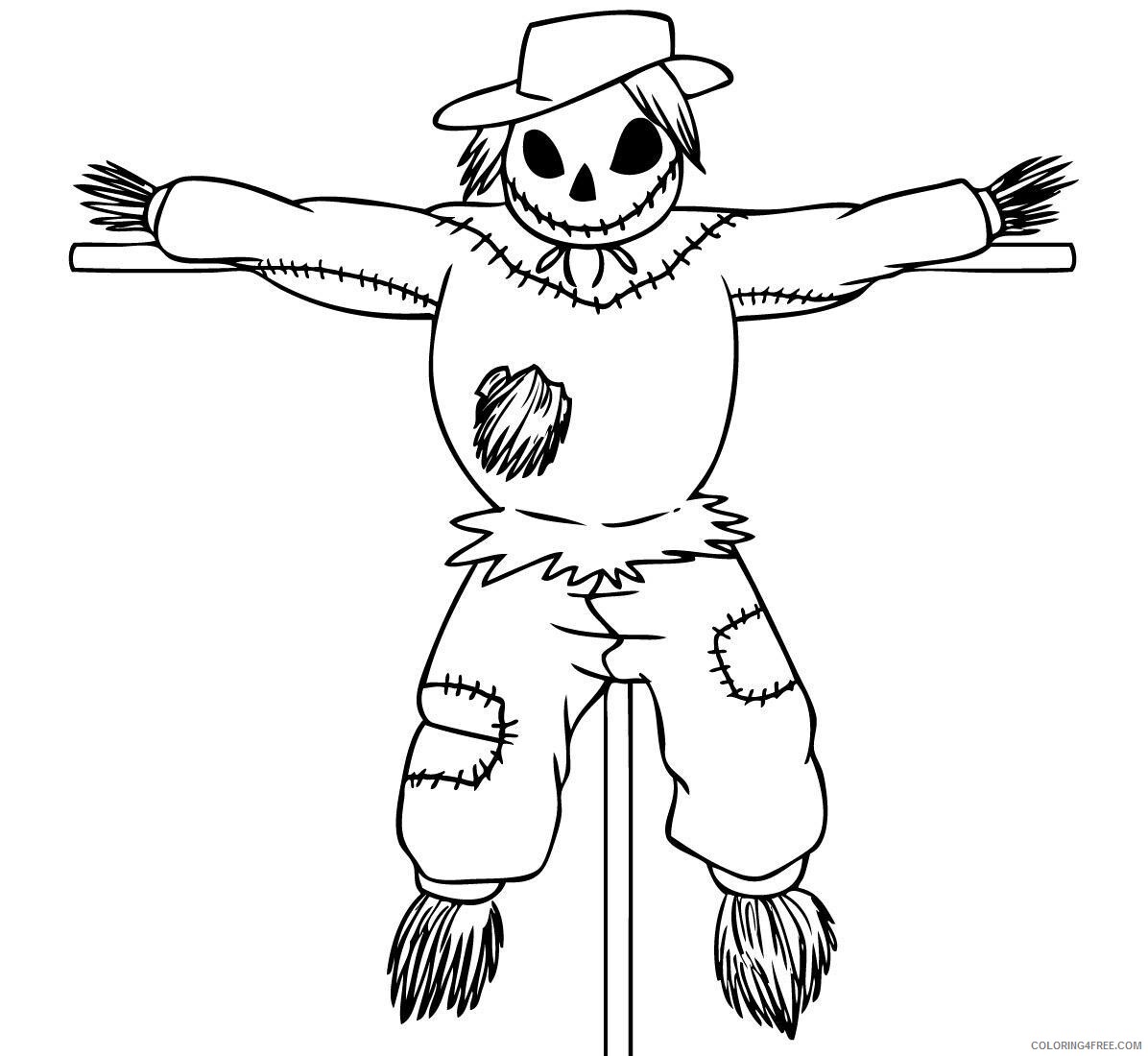 Scarecrow Coloring Pages Scarecrow Printable 2021 5206 Coloring4free