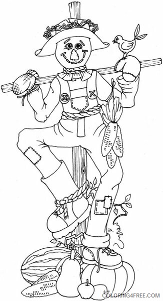 Scarecrow Coloring Pages Scarecrow Printable 2021 5225 Coloring4free