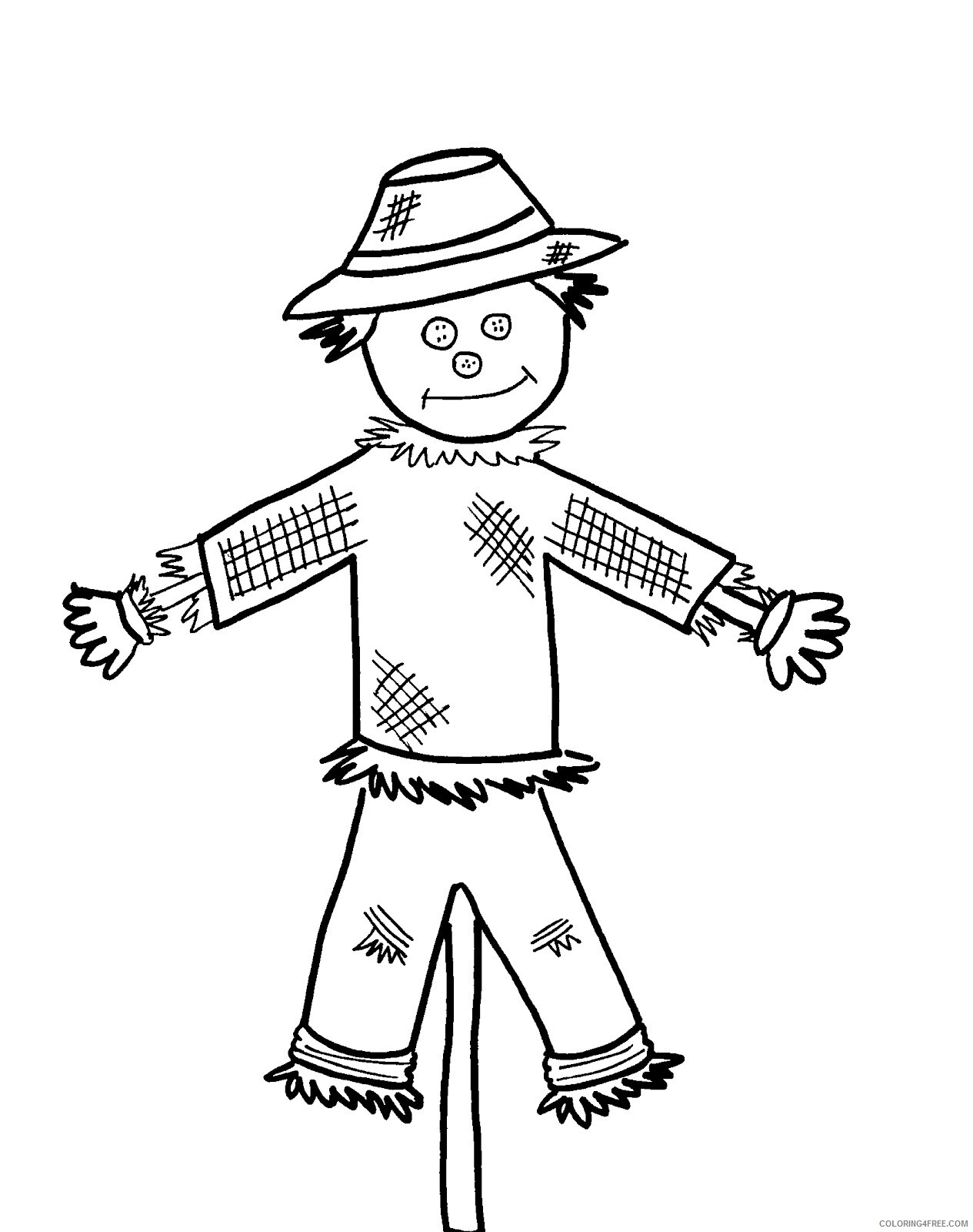 Scarecrow Coloring Pages Scarecrow Sheets Printable 2021 5232 Coloring4free