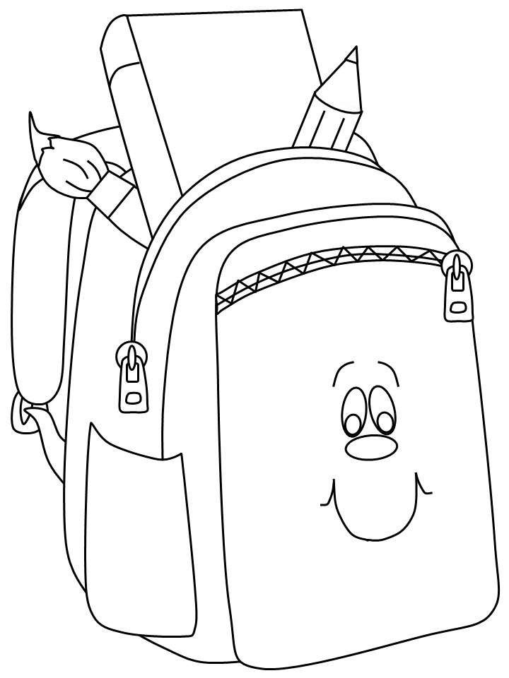 School Coloring Pages backpack face Printable 2021 5244 Coloring4free