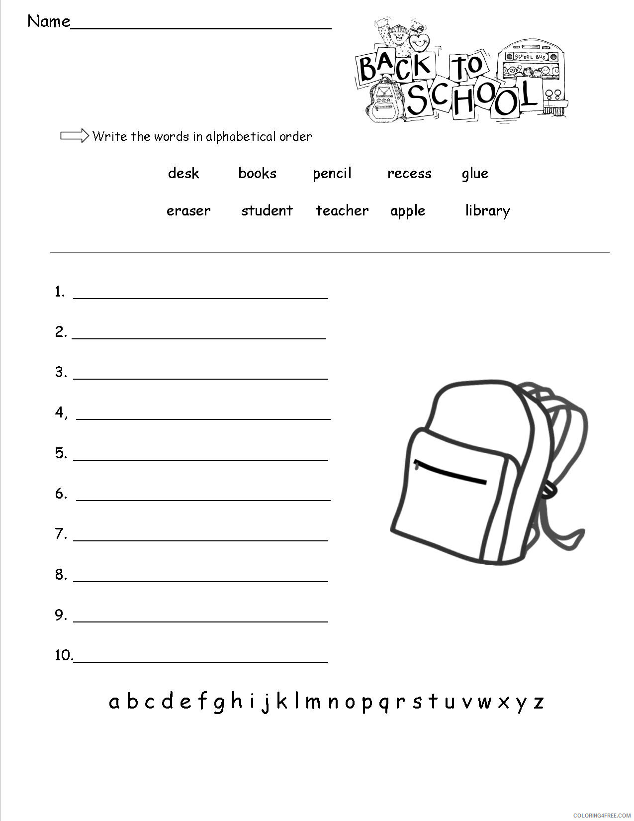 School Worksheet Coloring Pages 1st Grade School Worksheets Printable 2021 5281 Coloring4free