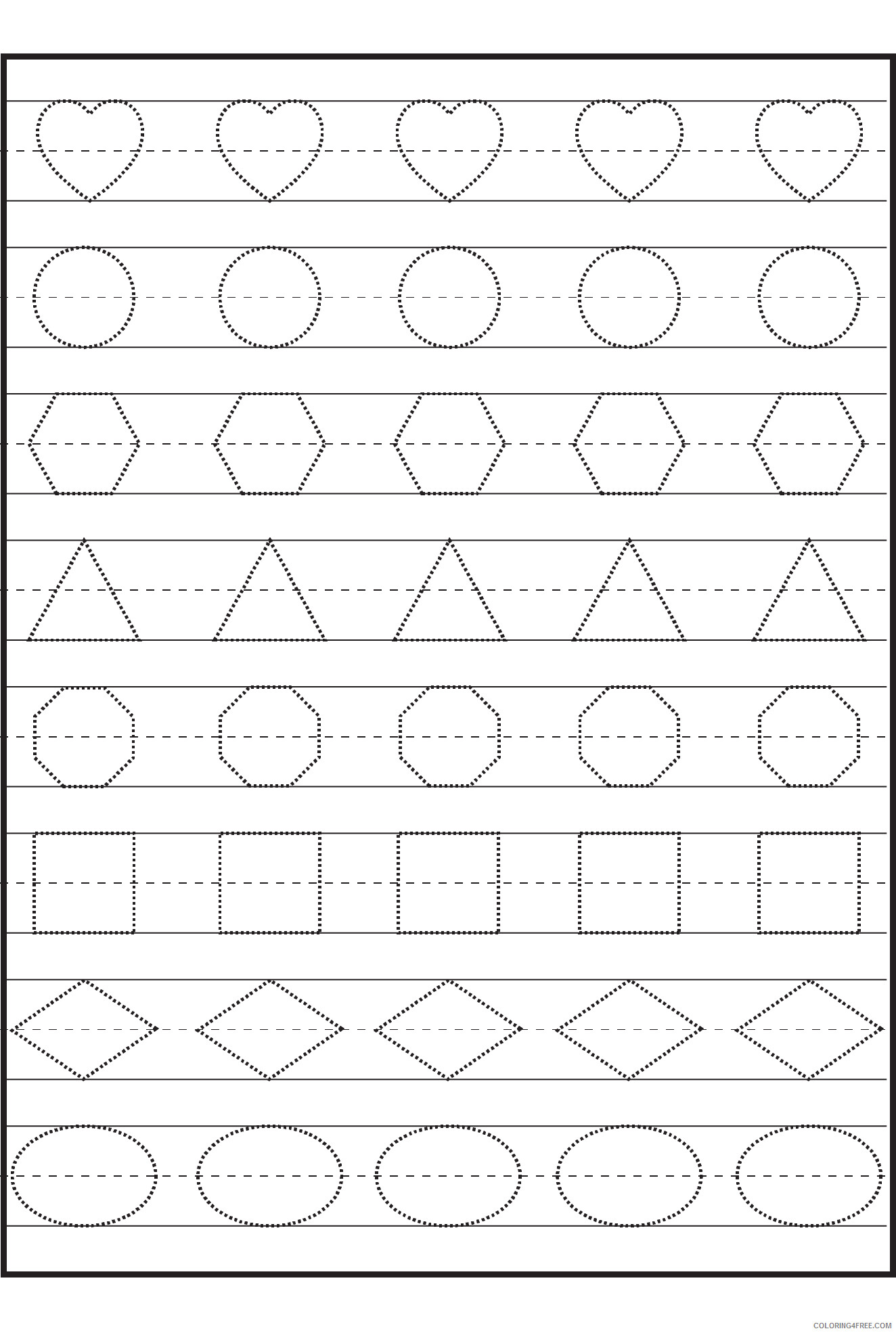 Shape Coloring Pages Preschool Shapes Tracing Worksheets Printable 2021 5318 Coloring4free