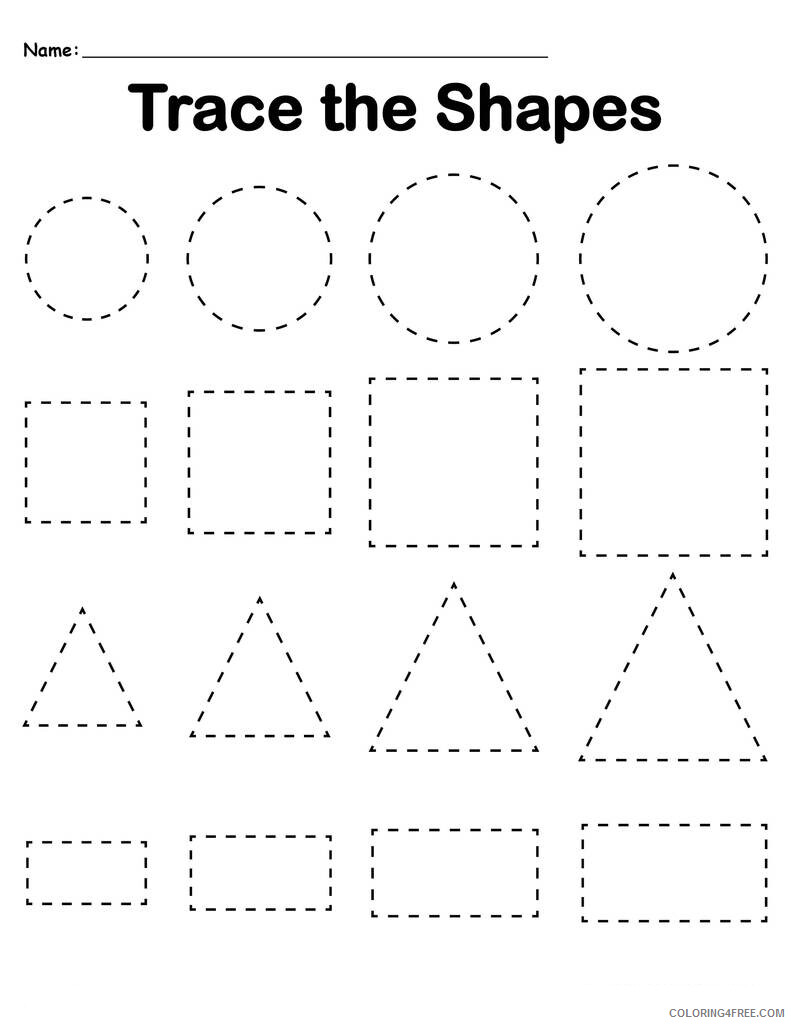 Shape Coloring Pages Shapes Preschool Tracing Worksheets Printable 2021 5326 Coloring4free