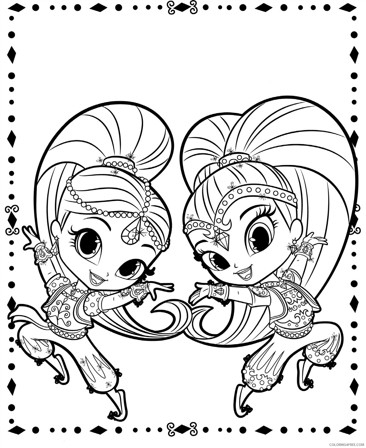 Shimmer and Shine Coloring Pages Fun Free Shimmer and Shine Printable 2021 5331 Coloring4free