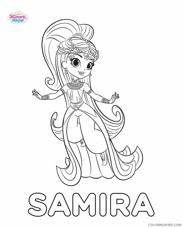 Shimmer and Shine Coloring Pages Samira Shimmer and Shine Printable 2021 5342 Coloring4free