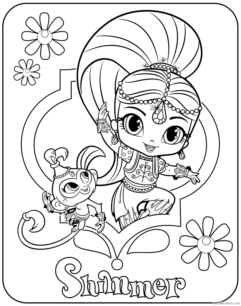 Shimmer and Shine Coloring Pages Shimmer Printable 2021 5372 Coloring4free