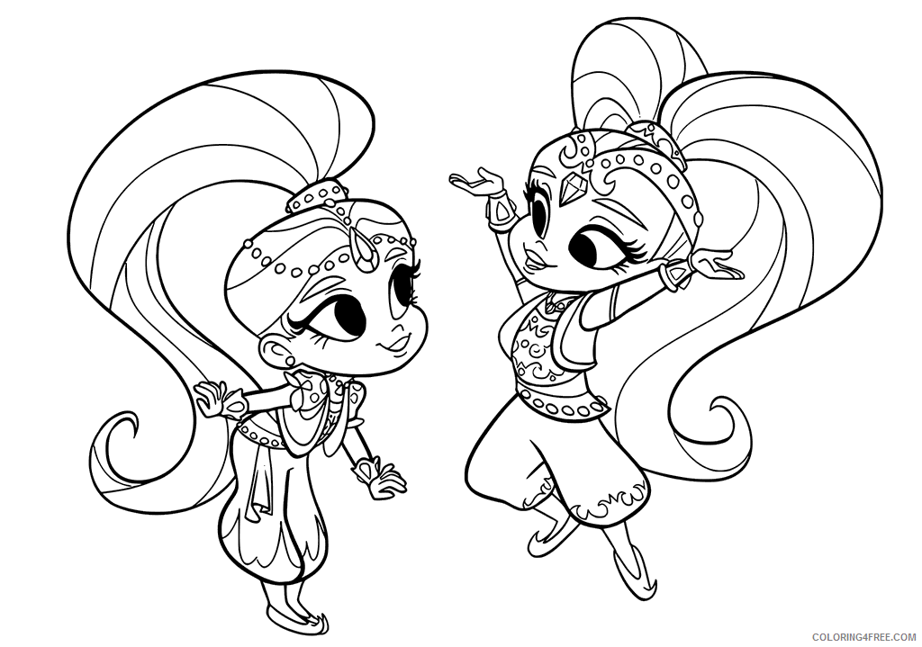 Shimmer and Shine Coloring Pages fun shimmer and shine Printable 2021 5332 Coloring4free