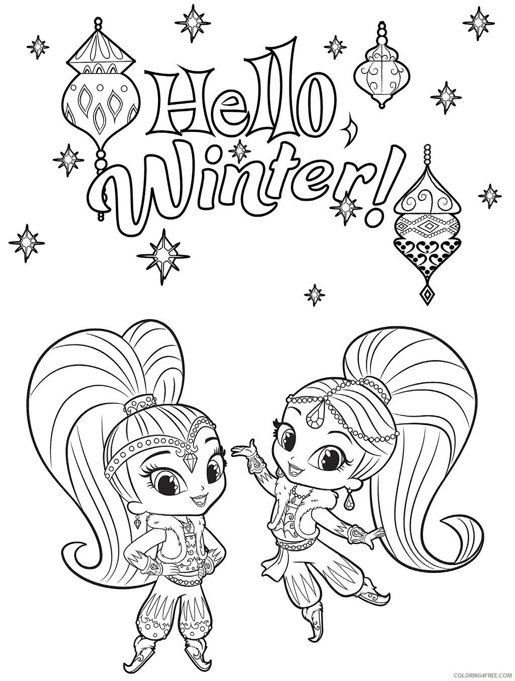 Shimmer and Shine Coloring Pages ideas shimmer and shine free Printable 2021 5327 Coloring4free