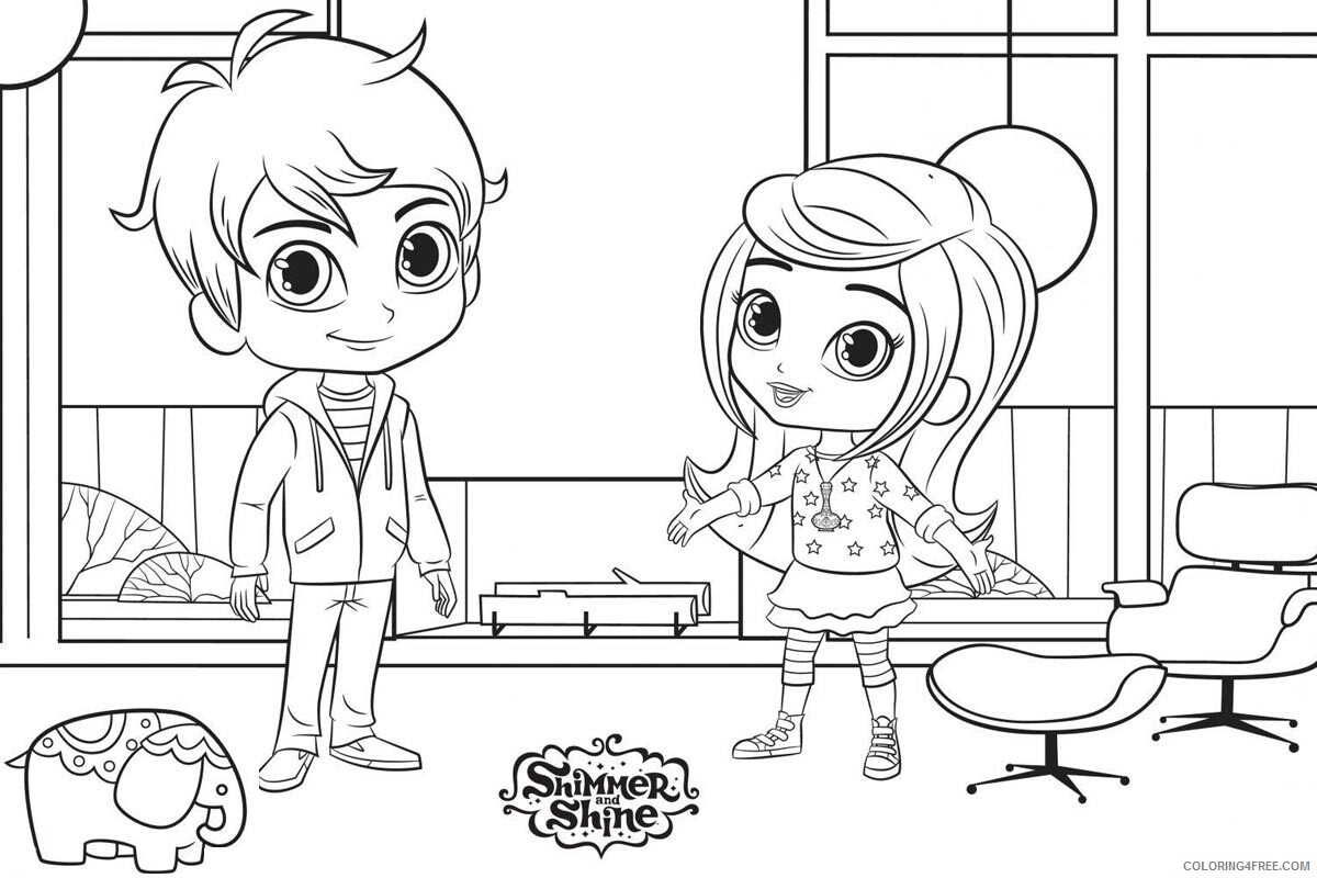 Shimmer and Shine Coloring Pages leah and zac Printable 2021 5364 Coloring4free