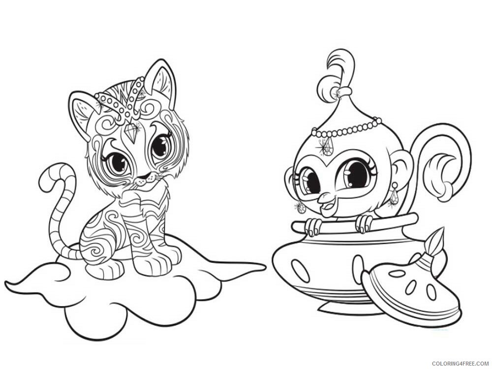 Shimmer and Shine Coloring Pages shimmer and shine 12 Printable 2021 5350 Coloring4free