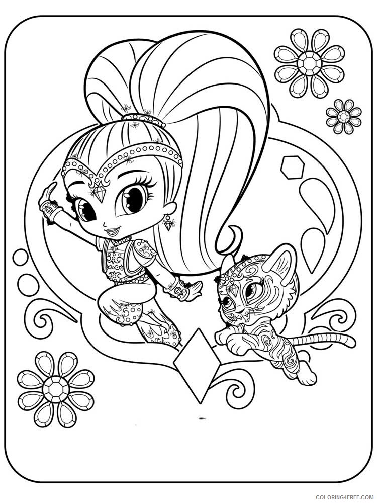 Shimmer and Shine Coloring Pages shimmer and shine 15 Printable 2021 5352 Coloring4free