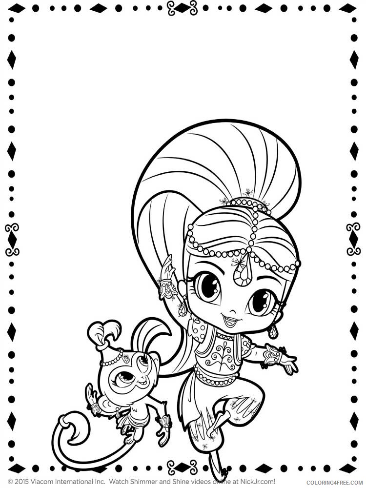 Shimmer and Shine Coloring Pages shimmer and shine 16 Printable 2021 5353 Coloring4free