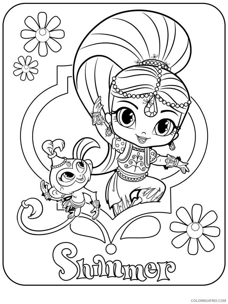 Shimmer and Shine Coloring Pages shimmer and shine 17 Printable 2021 5354 Coloring4free