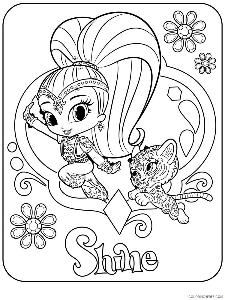 Shimmer and Shine Coloring Pages shimmer and shine 18 Printable 2021 5355 Coloring4free