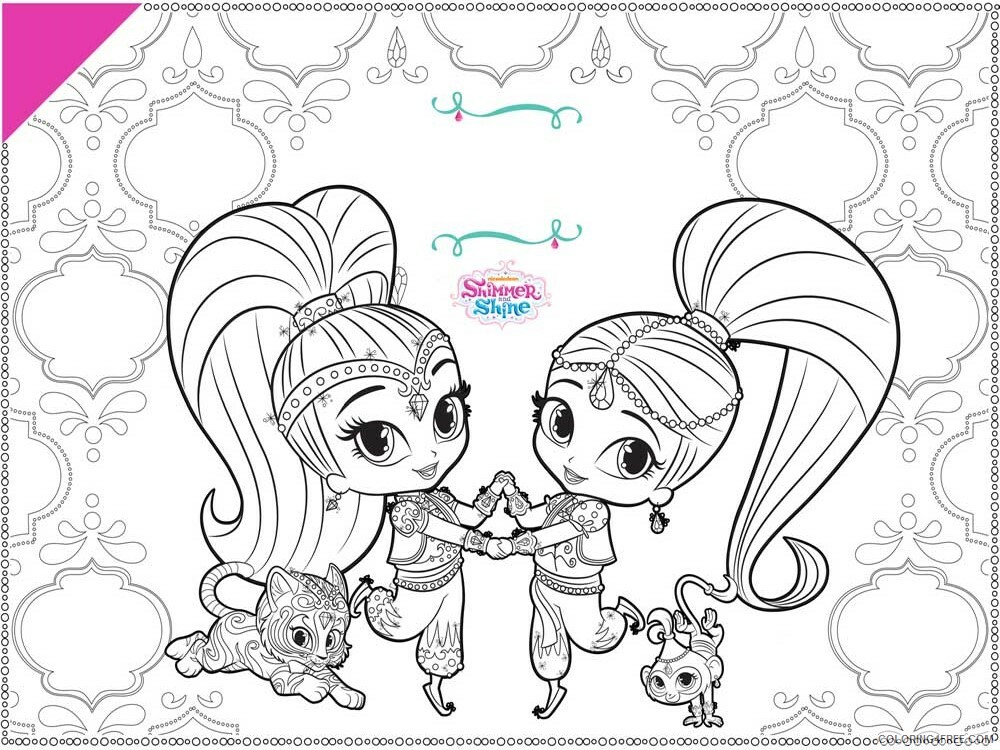 Shimmer and Shine Coloring Pages shimmer and shine 19 Printable 2021 5356 Coloring4free