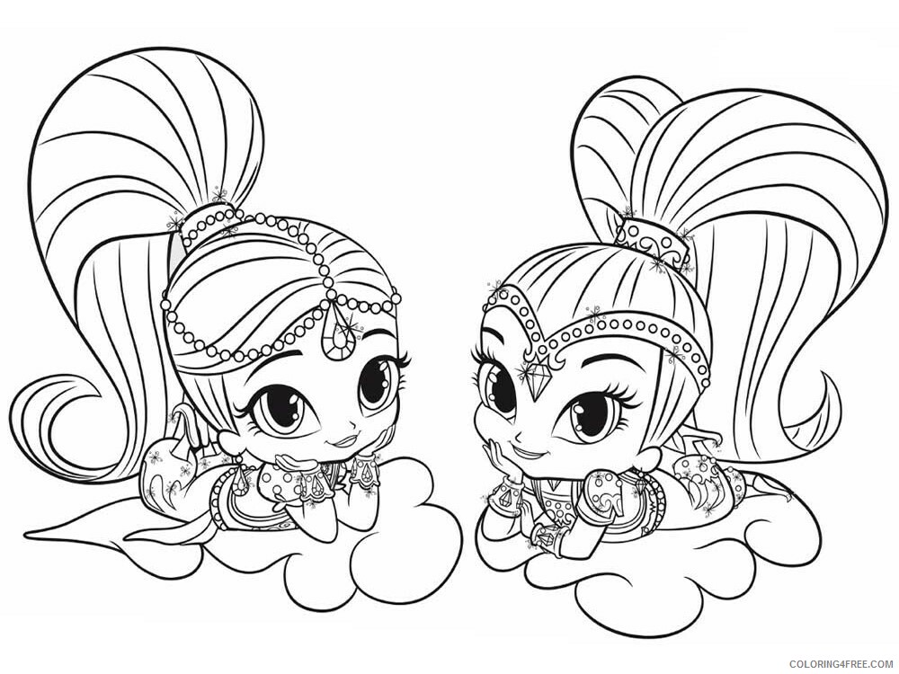 Shimmer and Shine Coloring Pages shimmer and shine 3 Printable 2021 5358 Coloring4free