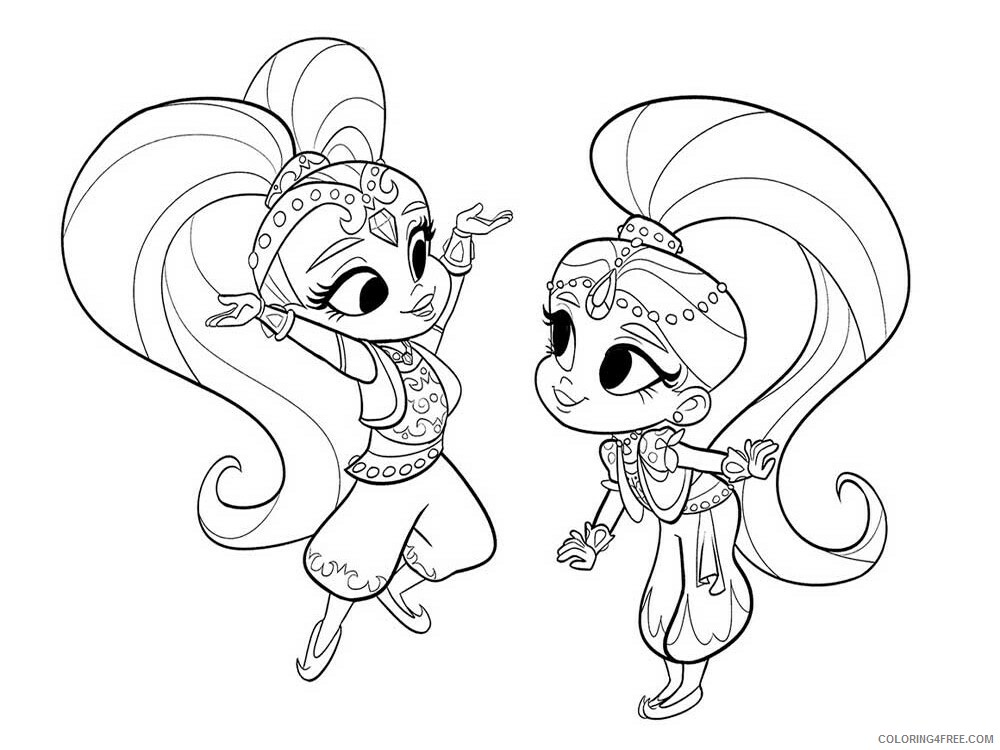 Shimmer and Shine Coloring Pages shimmer and shine 4 Printable 2021 5359 Coloring4free