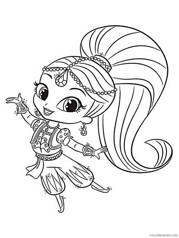Shimmer and Shine Coloring Pages shimmer and shine 5 Printable 2021 5360 Coloring4free