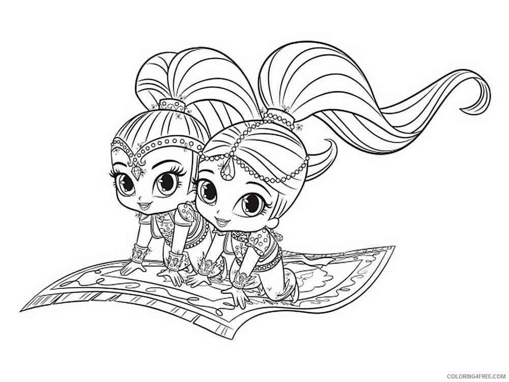 Shimmer and Shine Coloring Pages shimmer and shine 6 Printable 2021 5361 Coloring4free