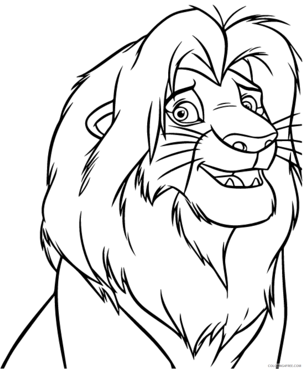 Simba Coloring Pages happy simba Printable 2021 5385 Coloring4free