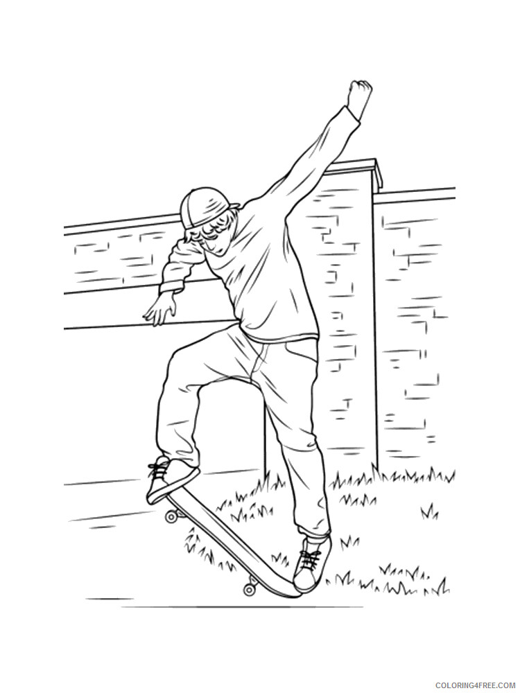 Skateboarding Coloring Pages Skateboard 12 Printable 2021 5432 Coloring4free