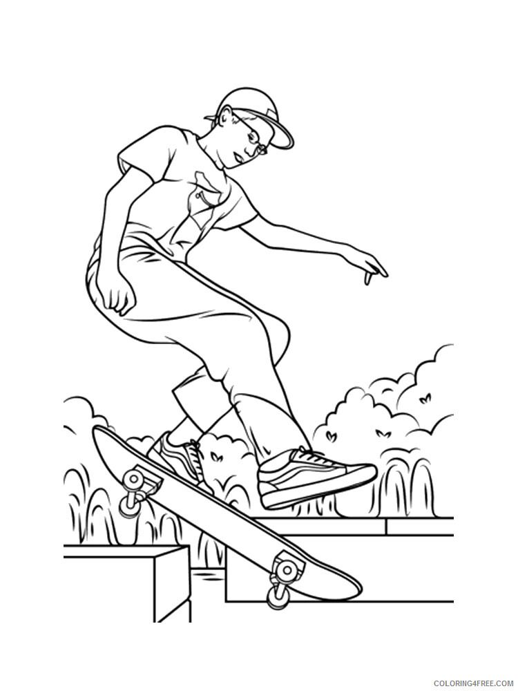Skateboarding Coloring Pages Skateboard 17 Printable 2021 5436 Coloring4free
