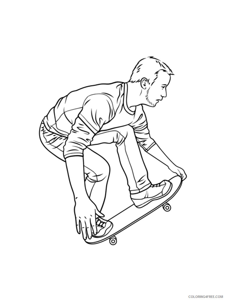 Skateboarding Coloring Pages Skateboard 18 Printable 2021 5437 Coloring4free