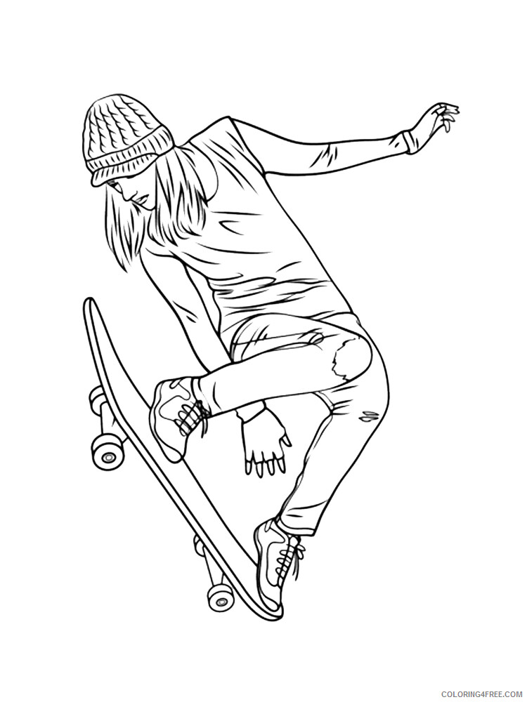 Skateboarding Coloring Pages Skateboard 19 Printable 2021 5438 Coloring4free
