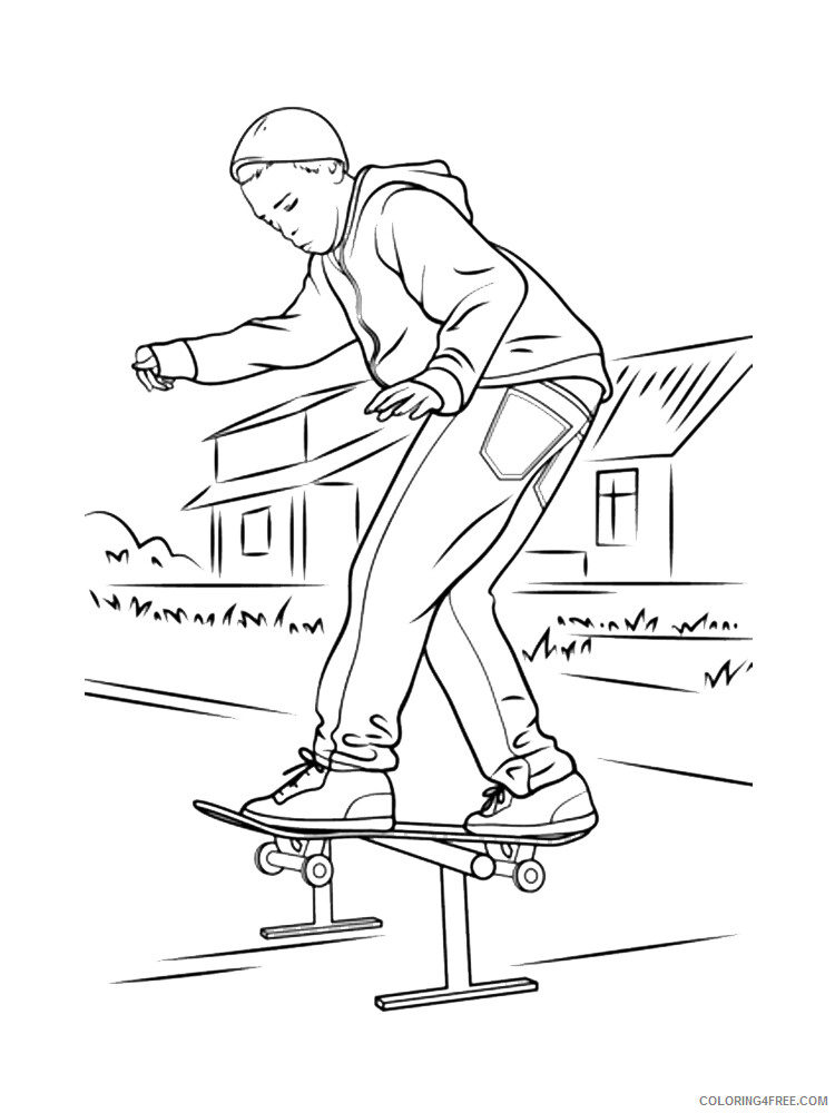 Skateboarding Coloring Pages Skateboard 20 Printable 2021 5440 Coloring4free