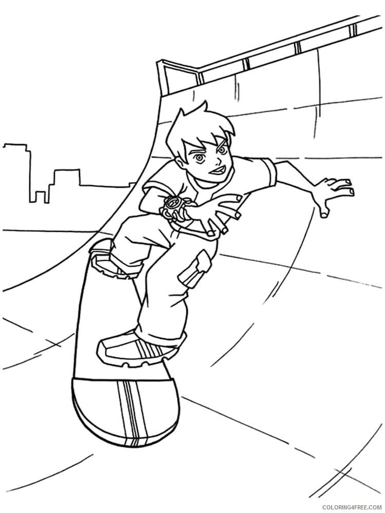 Skateboarding Coloring Pages Skateboard 7 Printable 2021 5442 Coloring4free