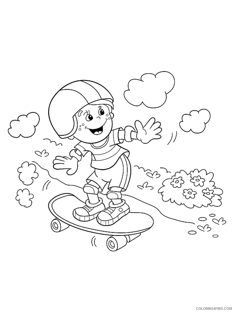 Skateboarding Coloring Pages Skateboard 9 Printable 2021 5444 Coloring4free