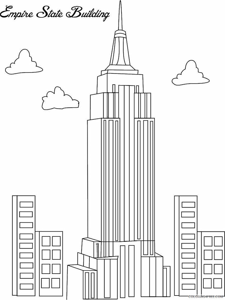Skyscraper Coloring Pages empire state building Printable 2021 5458 Coloring4free