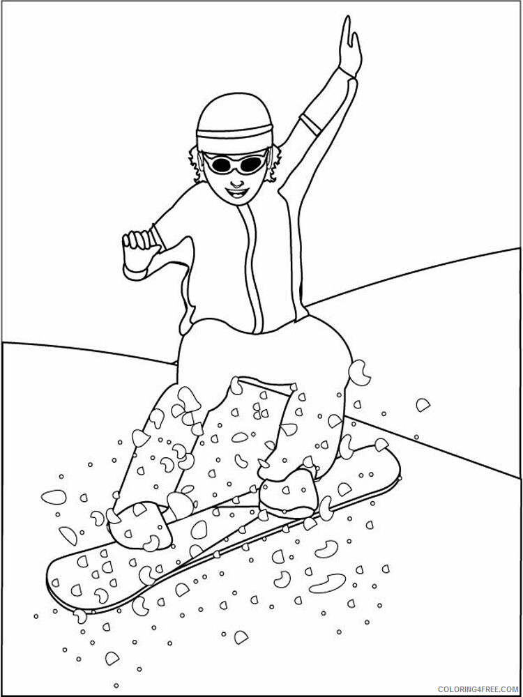 Snowboarding Coloring Pages Snowboarding 11 Printable 2021 5476 Coloring4free