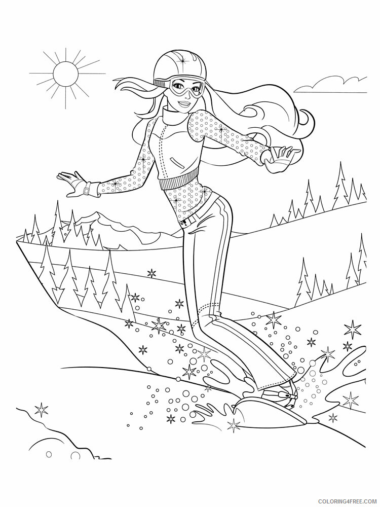 Snowboarding Coloring Pages Snowboarding 12 Printable 2021 5477 Coloring4free