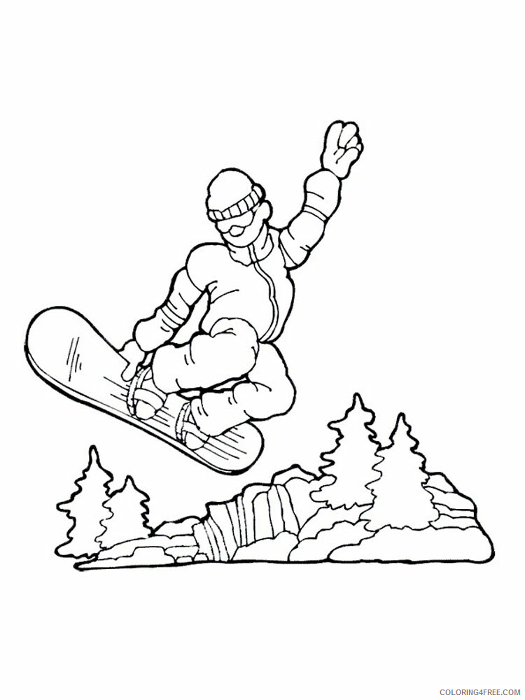 Snowboarding Coloring Pages Snowboarding 2 Printable 2021 5480 Coloring4free