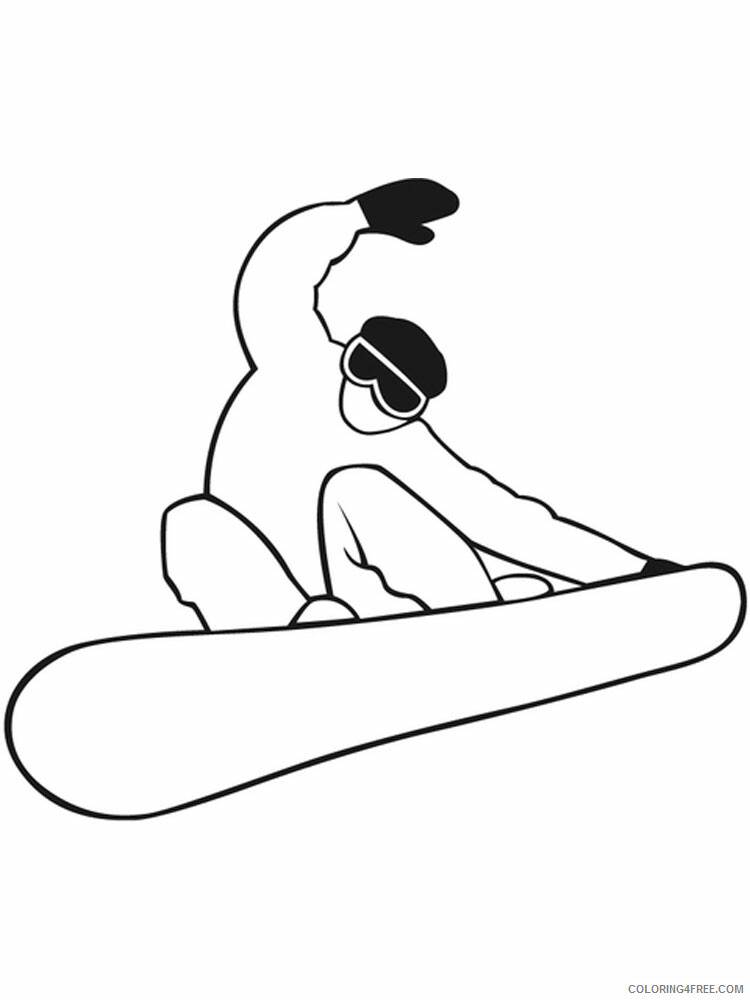 Snowboarding Coloring Pages Snowboarding 3 Printable 2021 5481 Coloring4free