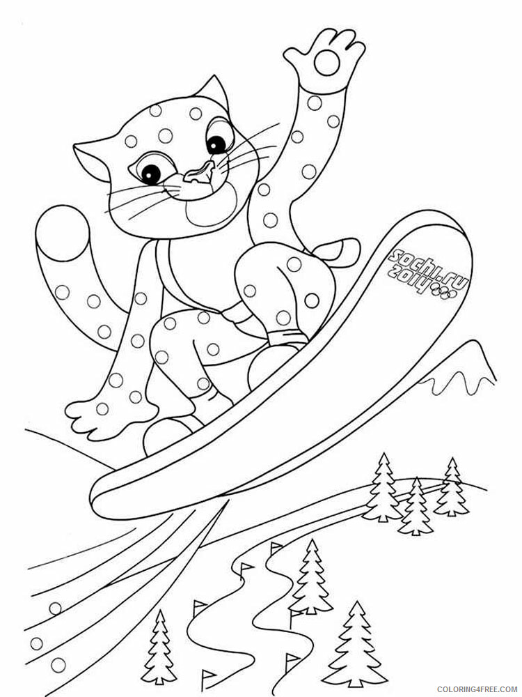 Snowboarding Coloring Pages Snowboarding 7 Printable 2021 5483 Coloring4free
