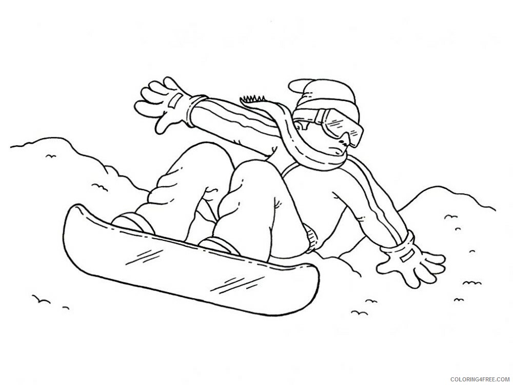 Snowboarding Coloring Pages Snowboarding 8 Printable 2021 5484 Coloring4free