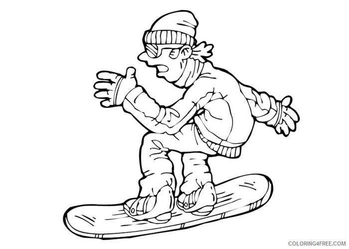 Snowboarding Coloring Pages Winter snowboard Printable 2021 5485 Coloring4free